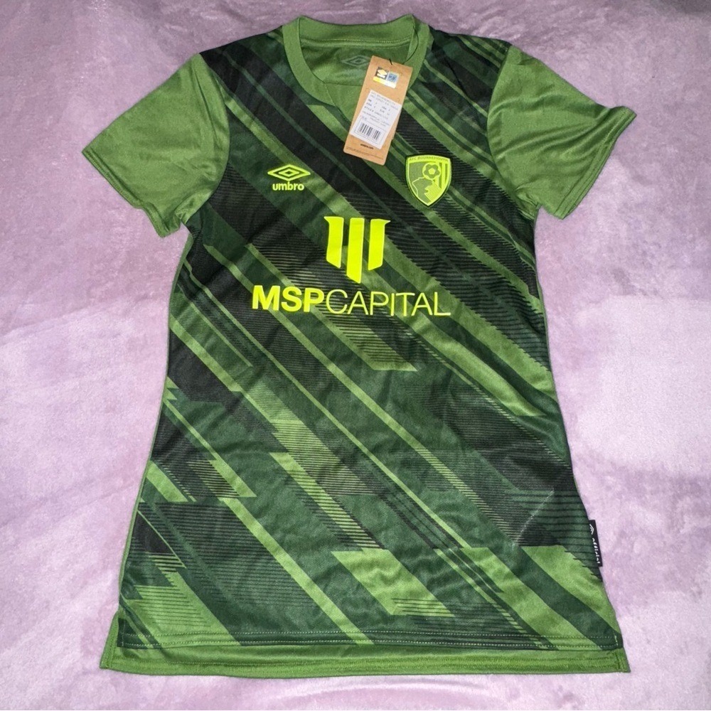 Umbro AFC Bournemouth 2021-22 Women's 3rd Jersey Green Black 94664U-UNS Size 4